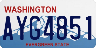WA license plate AYG4851