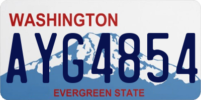 WA license plate AYG4854
