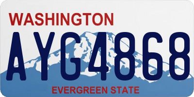 WA license plate AYG4868