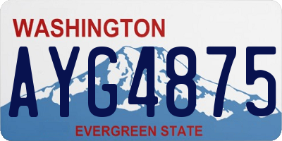WA license plate AYG4875