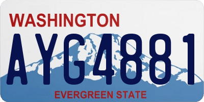 WA license plate AYG4881
