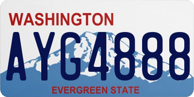 WA license plate AYG4888