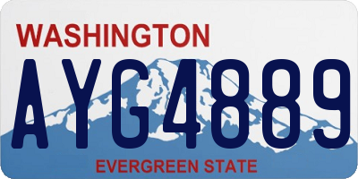 WA license plate AYG4889