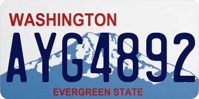 WA license plate AYG4892