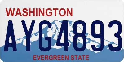 WA license plate AYG4893
