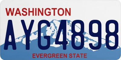 WA license plate AYG4898