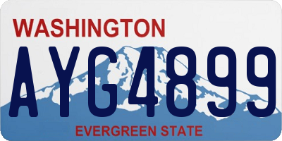 WA license plate AYG4899