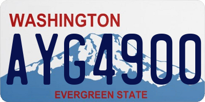 WA license plate AYG4900