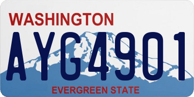 WA license plate AYG4901