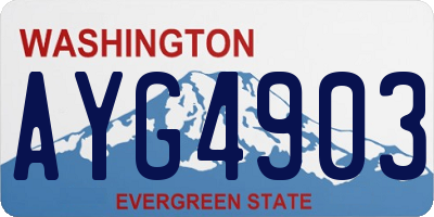 WA license plate AYG4903