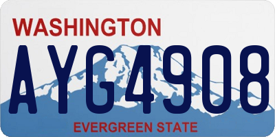 WA license plate AYG4908