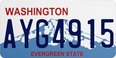 WA license plate AYG4915