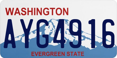 WA license plate AYG4916