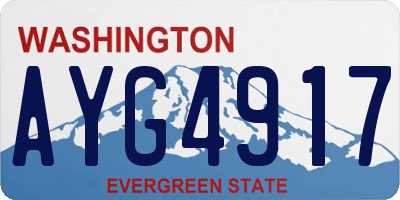 WA license plate AYG4917