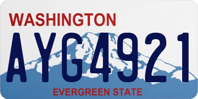 WA license plate AYG4921