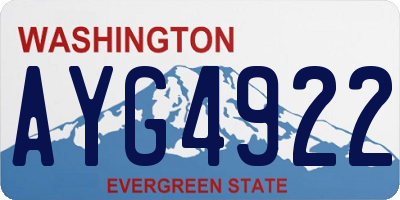 WA license plate AYG4922