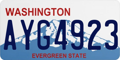 WA license plate AYG4923