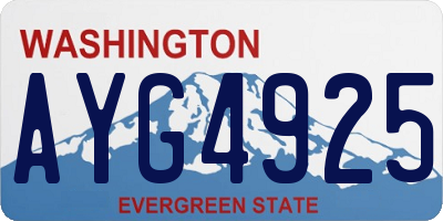 WA license plate AYG4925
