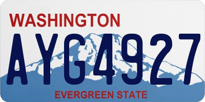 WA license plate AYG4927