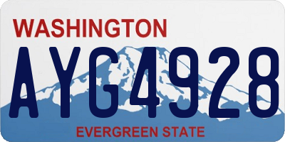 WA license plate AYG4928