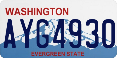 WA license plate AYG4930