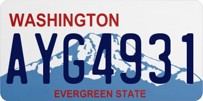 WA license plate AYG4931
