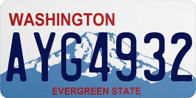 WA license plate AYG4932