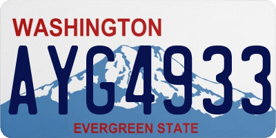 WA license plate AYG4933