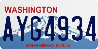 WA license plate AYG4934