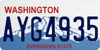 WA license plate AYG4935