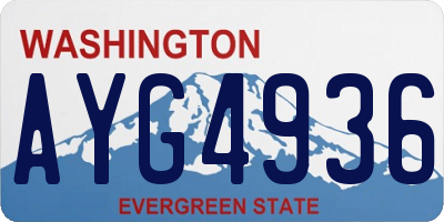 WA license plate AYG4936