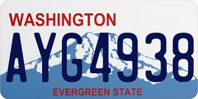 WA license plate AYG4938