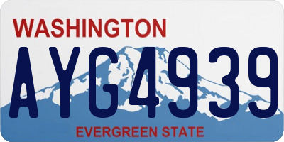 WA license plate AYG4939