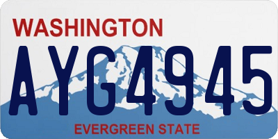 WA license plate AYG4945