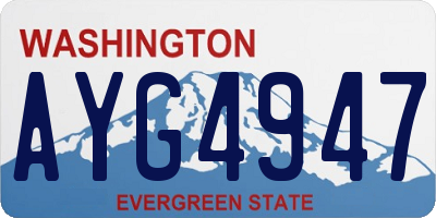 WA license plate AYG4947