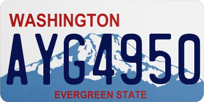 WA license plate AYG4950
