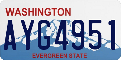 WA license plate AYG4951