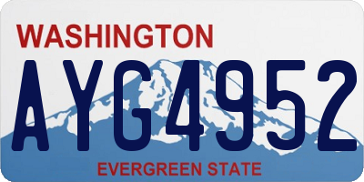 WA license plate AYG4952