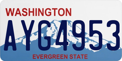 WA license plate AYG4953