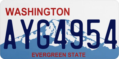 WA license plate AYG4954