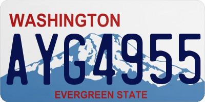 WA license plate AYG4955