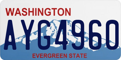 WA license plate AYG4960