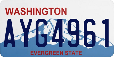 WA license plate AYG4961