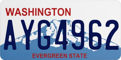 WA license plate AYG4962