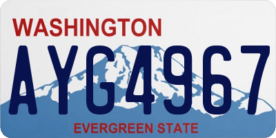 WA license plate AYG4967