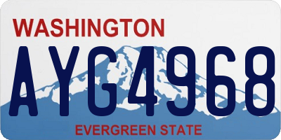 WA license plate AYG4968