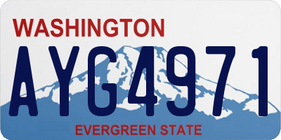 WA license plate AYG4971