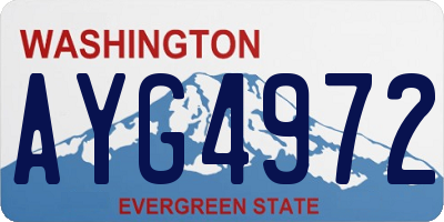 WA license plate AYG4972