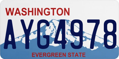 WA license plate AYG4978
