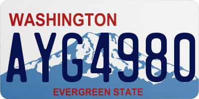 WA license plate AYG4980